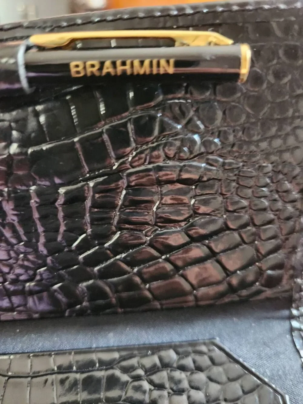 NWOT BRAHMIN Cordelia Black Checkbook cover